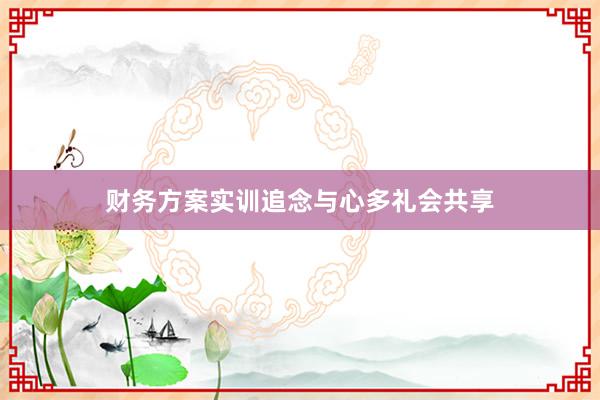 财务方案实训追念与心多礼会共享